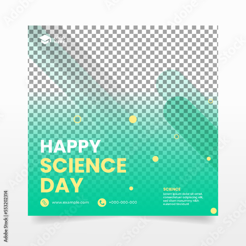 Simple Green Science Day Banner for Social Media Post