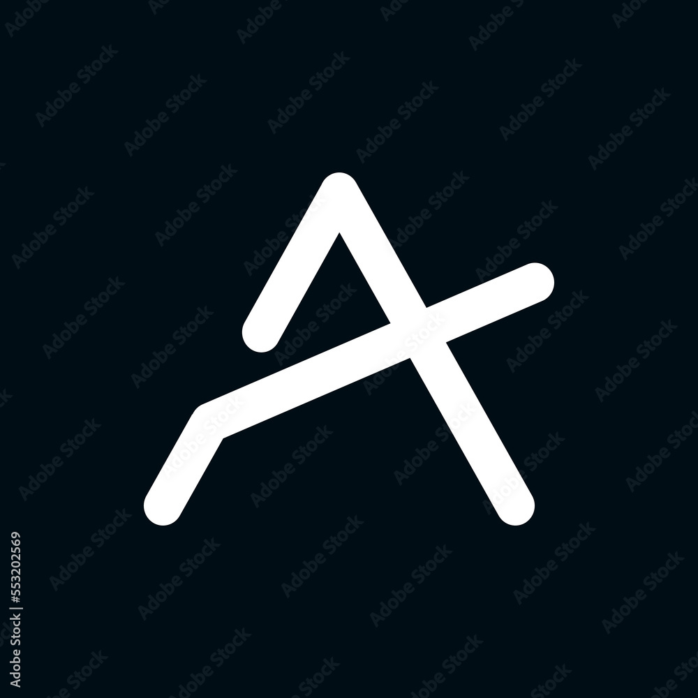Obraz premium Logo A in minimal style. Letter A logo design. Creative and minimal design logotype. vector eps10