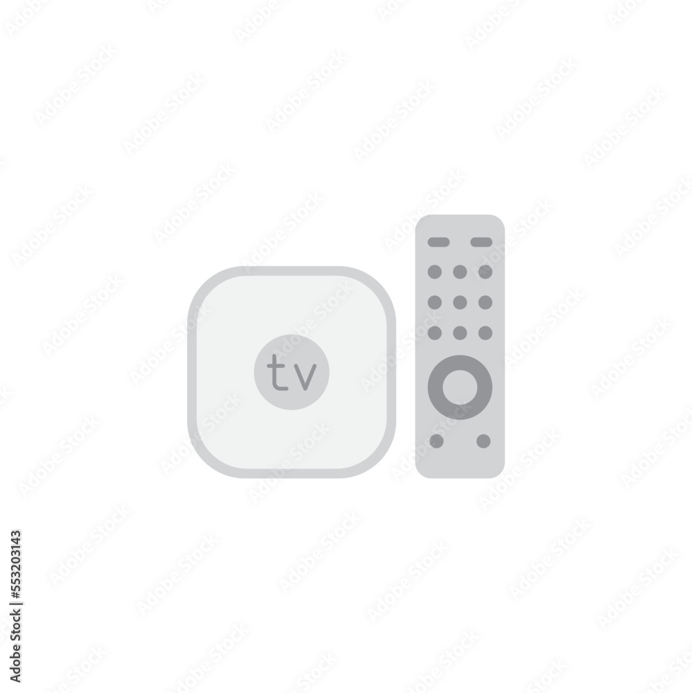TV Set top box icon in color, isolated on white background TV Set top box icon in color, isolated on white background