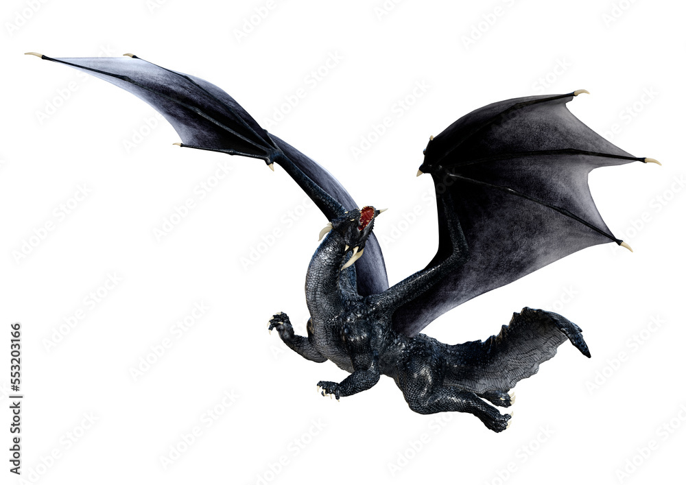Fototapeta premium 3D Rendering Fairy Tale Dragon on White