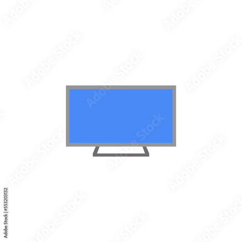 LED TV icon in color, isolated on white background 