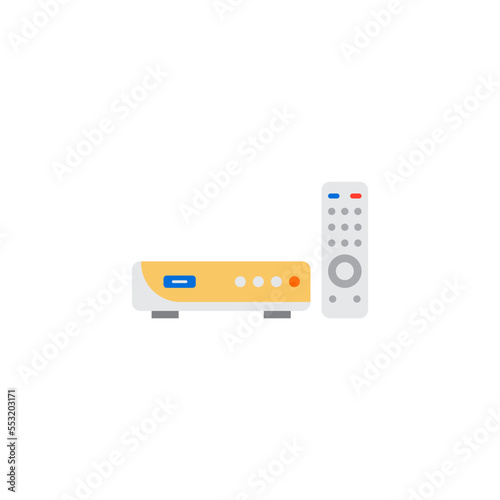 Set top box icon in color, isolated on white background 