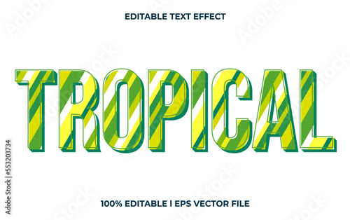 Tropical  editable text effect, modern lettering typography font style, colorful 3d text for tittle