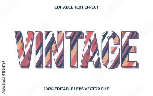 VIntage editable text effect, modern lettering typography font style, colorful 3d text for tittle