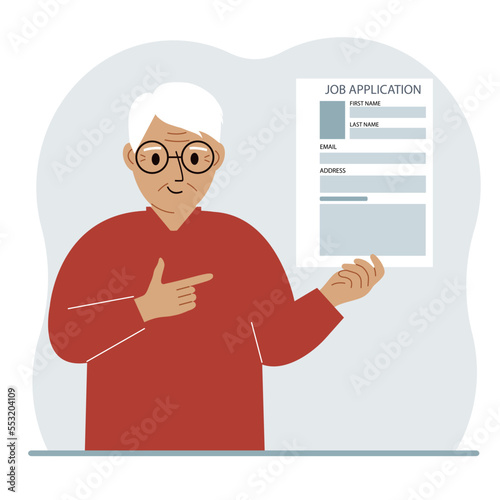 The unemployed man is holding a resume. Candidate with resume. The man is looking for a job. Paper sheet with avatar and skills. Labor market, unemployment problem.
