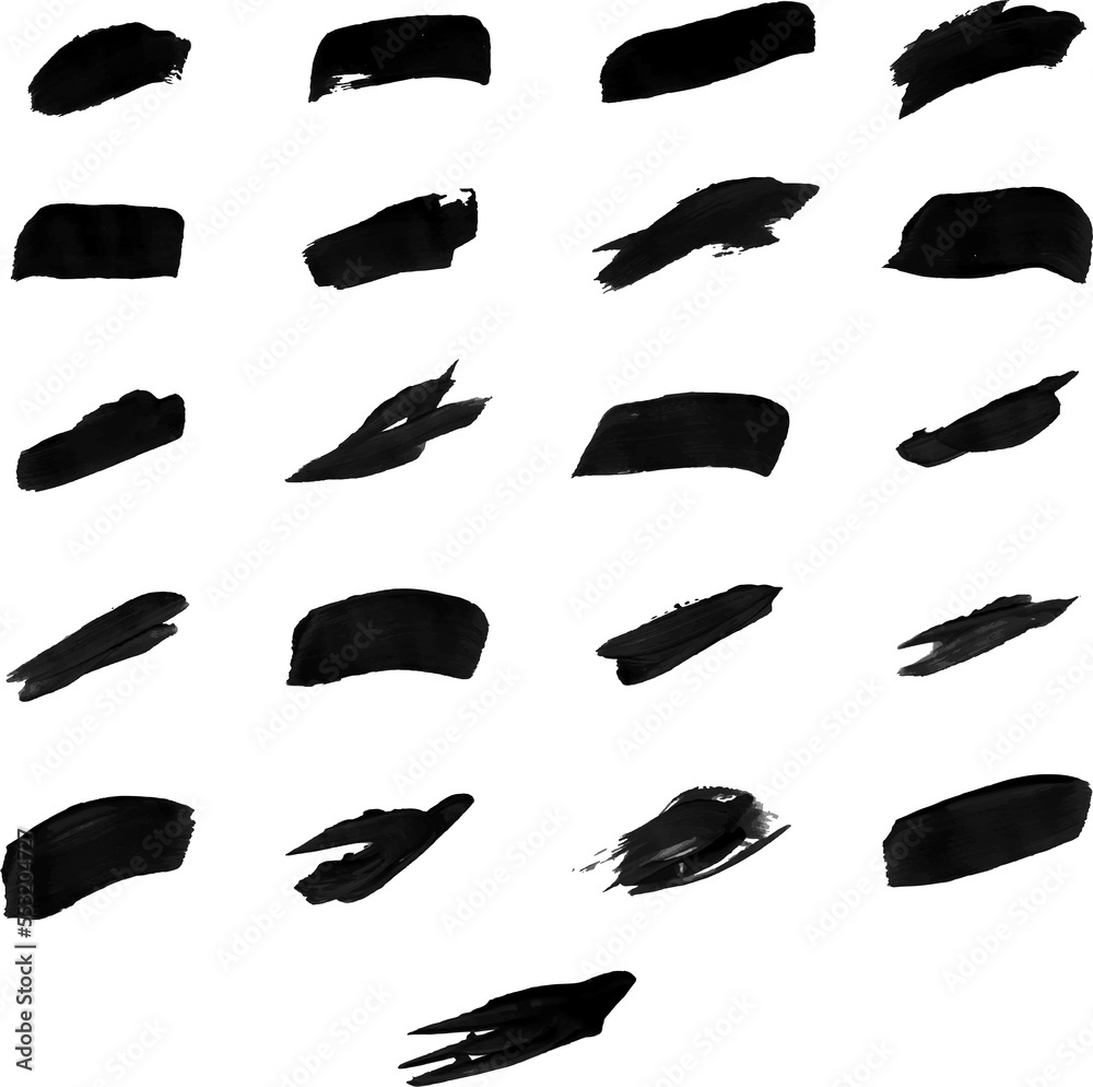 Beautiful black smear and stroke brushes