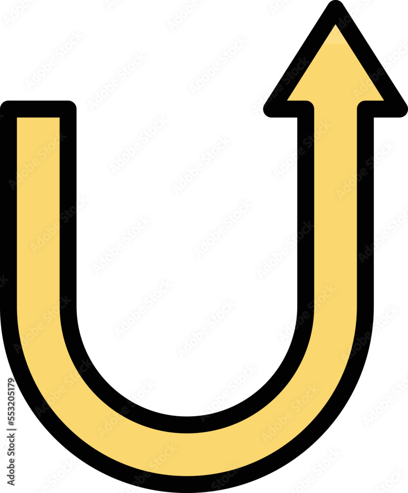 U turn Vector Icon Design Illustration U turn Vector Icon Design Illustration