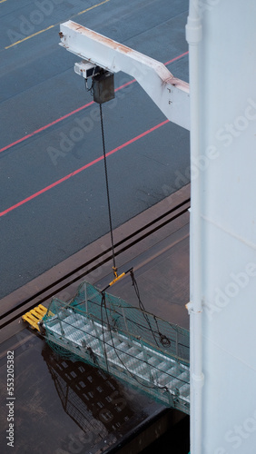 Canvas Print Shore gangway of the merchant vessel