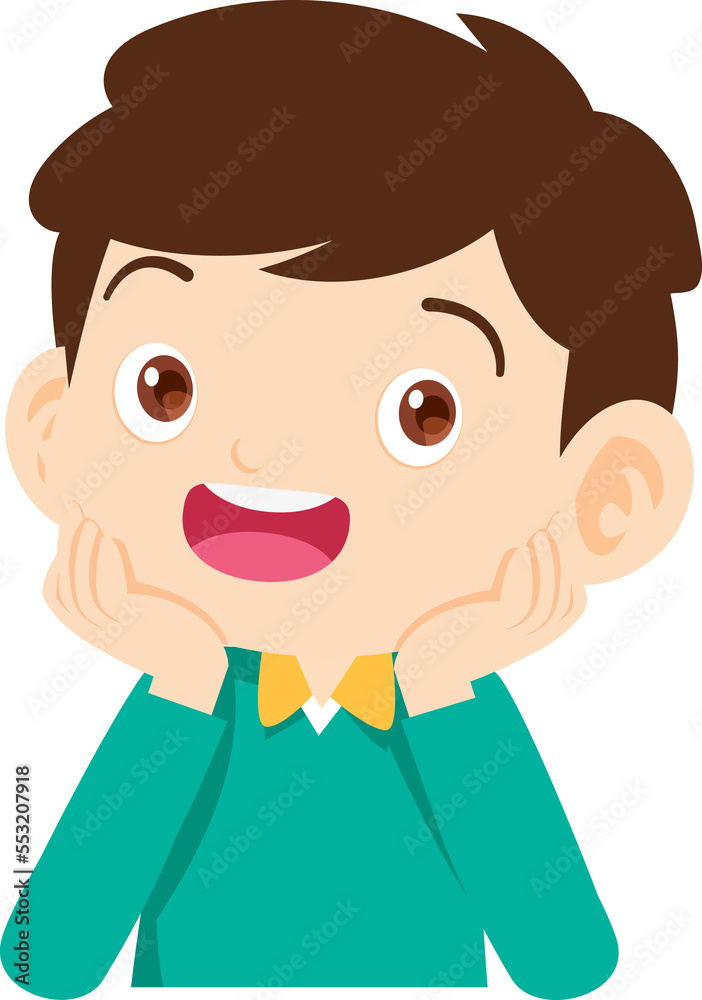 children relaxed sitting with hands on cheek and thinking children relaxed sitting with hands on cheek and thinking