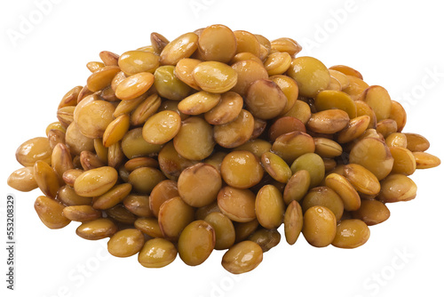 Pile of cooked lentils (Lens culinaris seeds)  isolated png