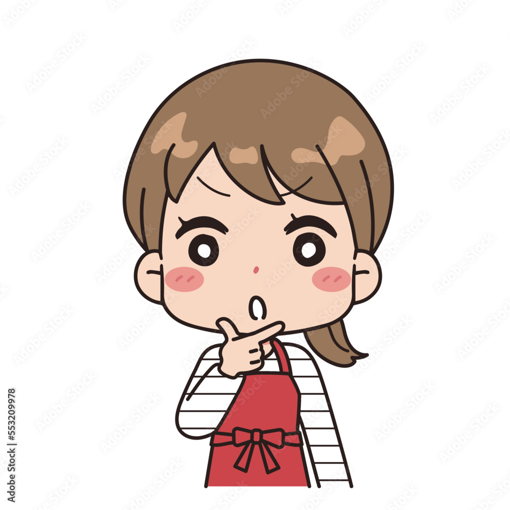 An illustration of a thinking woman with her hand on her chin. An illustration of a thinking woman with her hand on her chin.