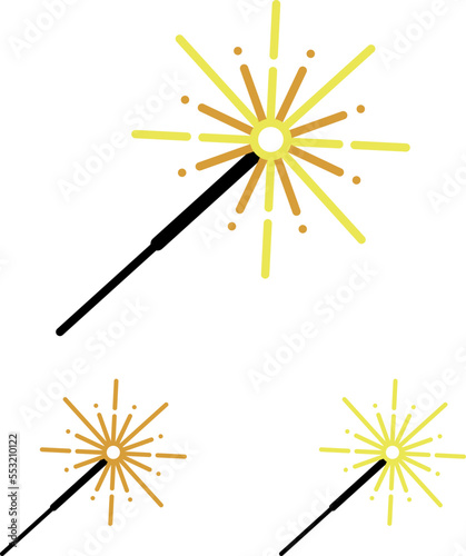 Bengal fire, vector. Bengal fire yellow and orange on a white background.