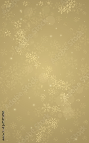 Gold Snowfall Vector Golden Background. New