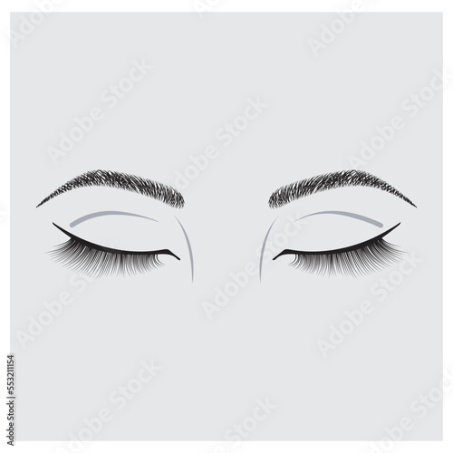 illustration of a Hand drawn Closed Eyes