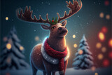 Cute reindeer christmas, Generative AI