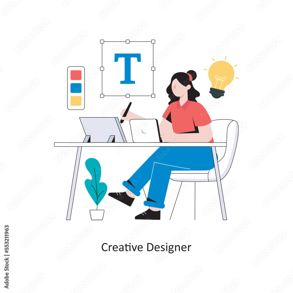 Creative Designer Flat Style Design Vector illustration. Stock illustration