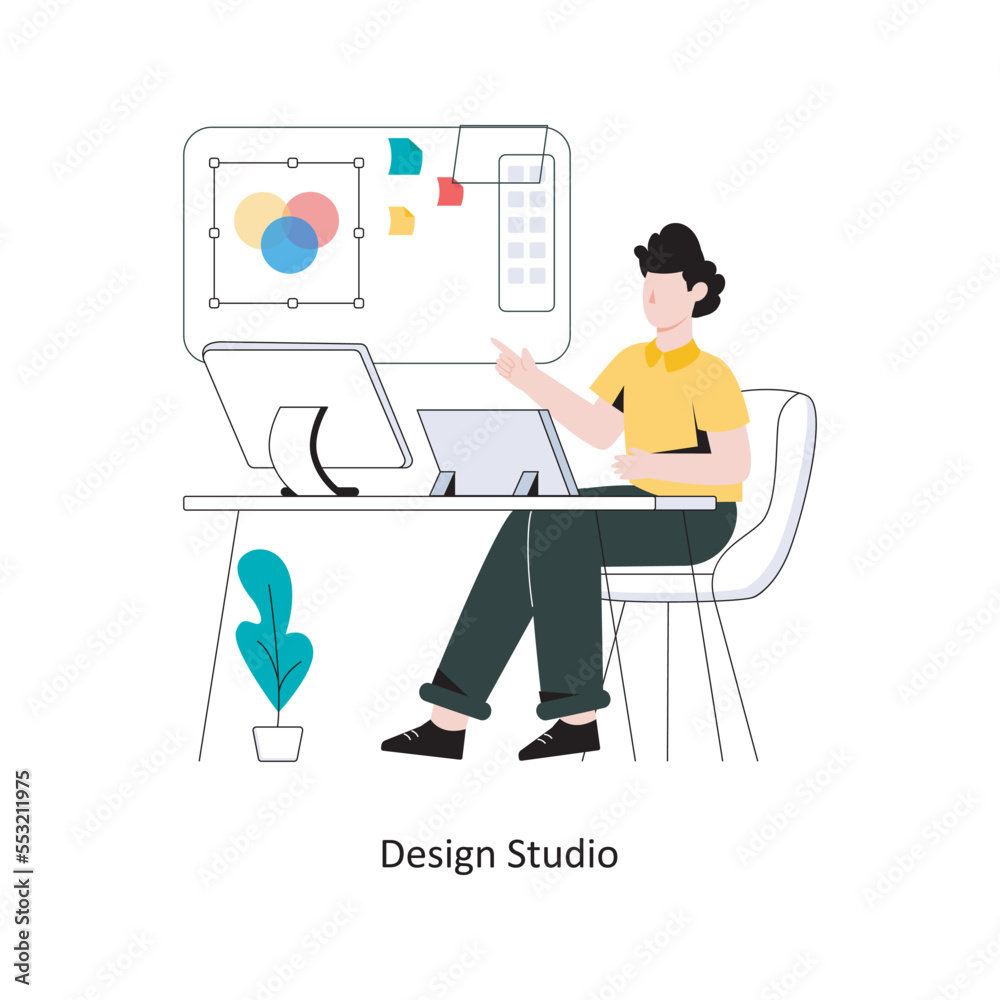Design Studio Flat Style Design Vector illustration. Stock illustration Design Studio Flat Style Design Vector illustration. Stock illustration