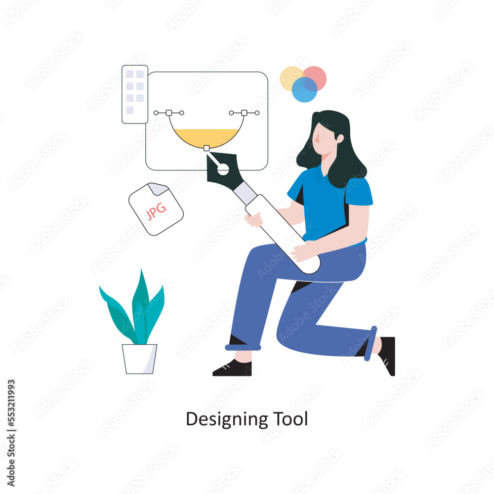 Designing Tool Flat Style Design Vector illustration. Stock illustration Designing Tool Flat Style Design Vector illustration. Stock illustration