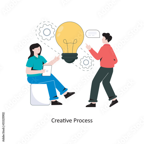 Creative Process Flat Style Design Vector illustration. Stock illustration