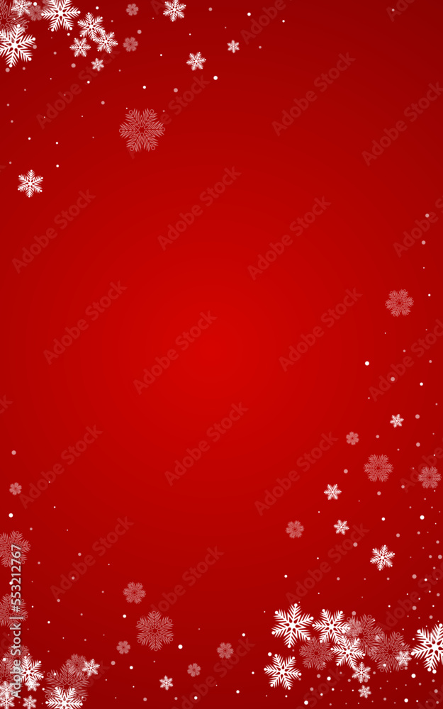 Gray Snow Vector Red Background. Fantasy Snowfall