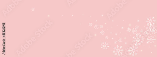 Golg Snow Vector Panoramic Pink Background. magic