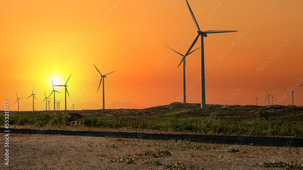 Wind turbines, Smoela wind park, Norway