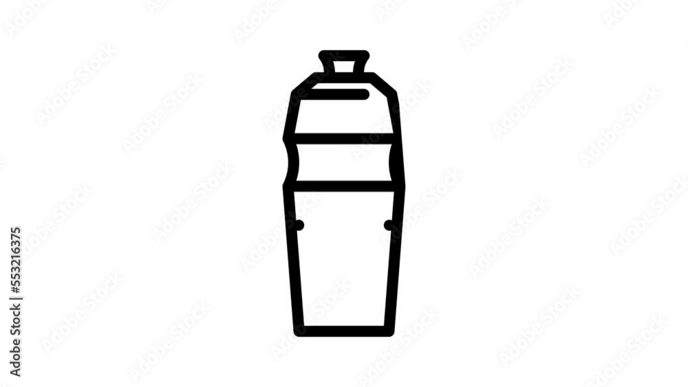 water bottle line icon animation