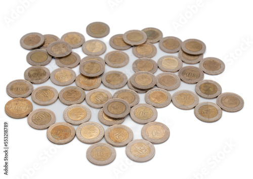 stack of 50 turkish coins