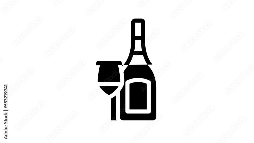 chardonnay white wine line icon animation chardonnay white wine line icon animation