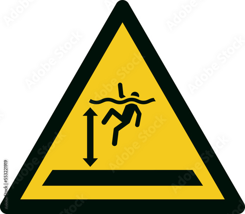ISO 7010 W047 Warning; Deep water