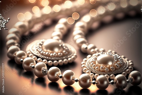 Luxury Pearl necklace Generative AI artwork