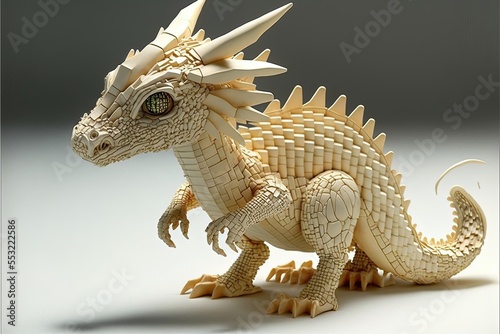 Voxel art Dragon Generative AI photo