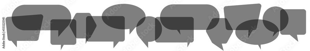 Fototapeta premium Gray speech bubbles on a white background. The concept of communication of people in the field of business and everyday affairs. Vector illustration.