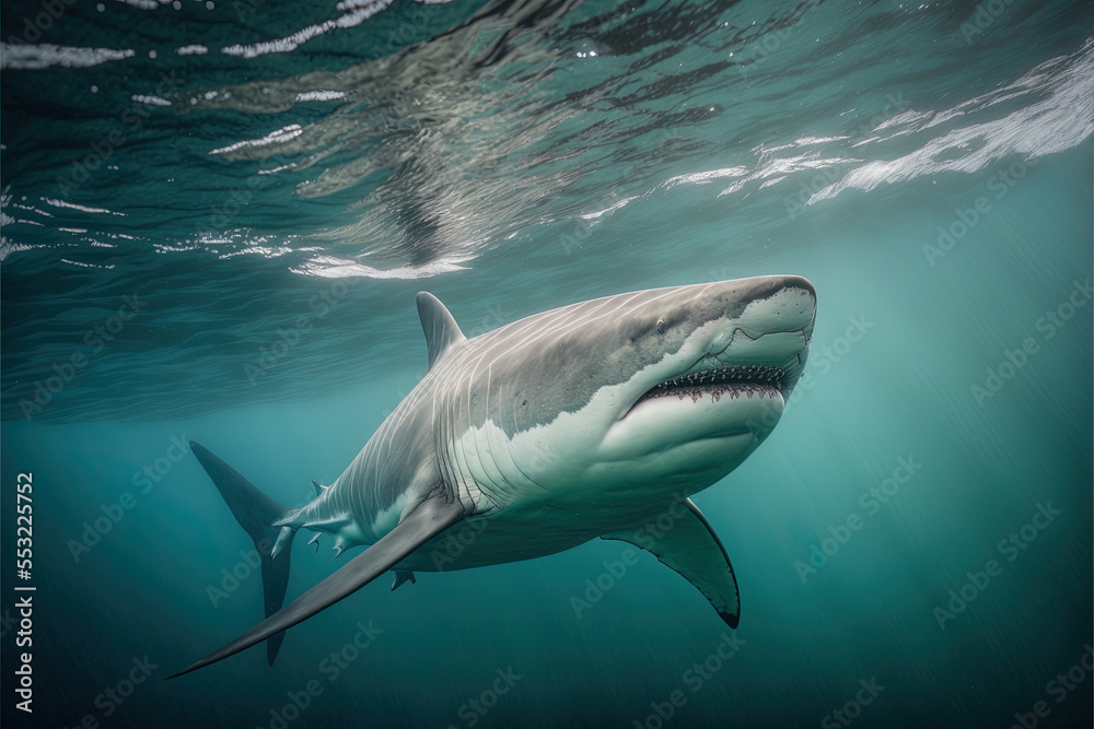 Naklejka premium Shark Generative AI 