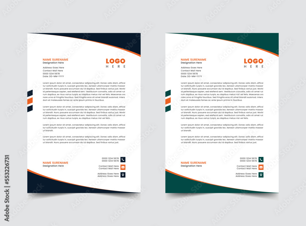 Professional letterhead template design Professional letterhead template design