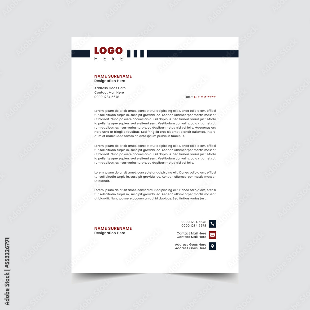 Professional letterhead template design