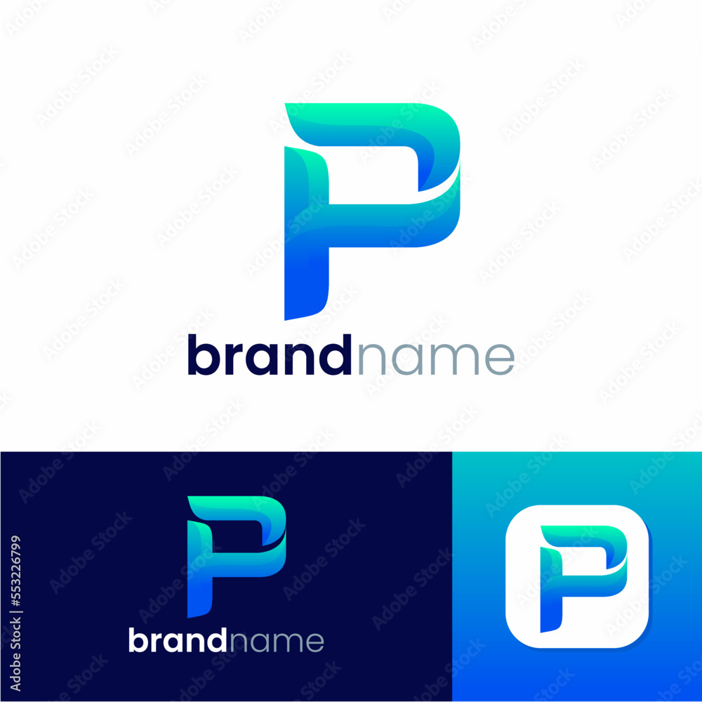Letter P Modern Styles Logo Design Letter P Modern Styles Logo Design