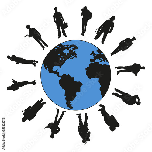 Collection of silhouettes of people of different professions. Professions needed in a large metropolis.