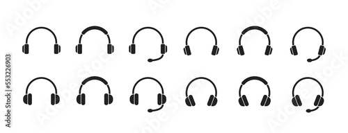 Headphones icon set. Vetor EPS 10