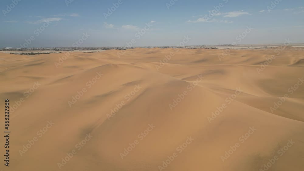 Namibia Desert. Aerial View Sand Dunes near Walvis Bay and Swakopmund. Skeleton Coast. Namibia. Africa. Namibia Desert. Aerial View Sand Dunes near Walvis Bay and Swakopmund. Skeleton Coast. Namibia. Africa.