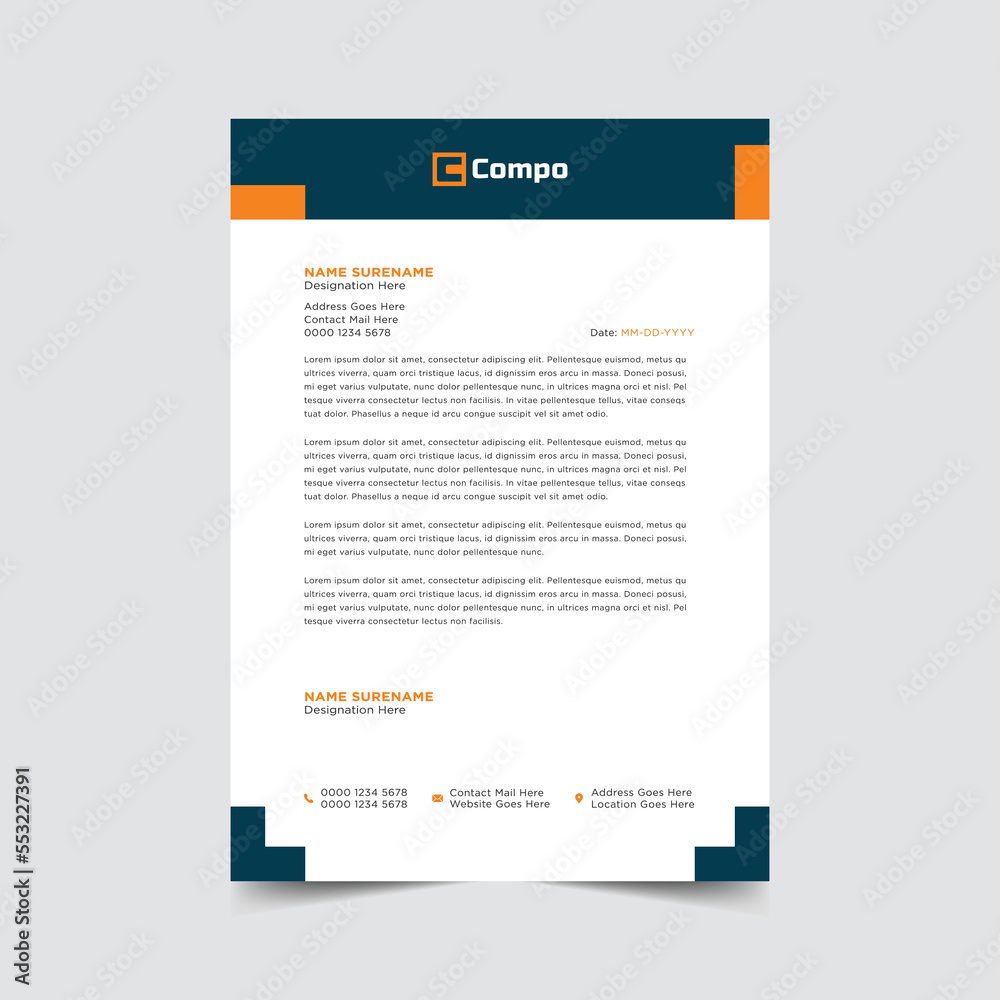 Professional letterhead template design