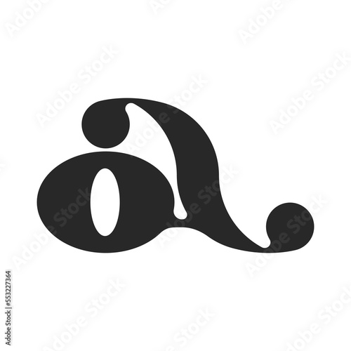 Small letter a logo or initials oa, ao as a combination of two letters O and A creative emblem.
