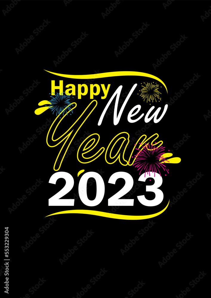 Design typo Happy New Year 2023