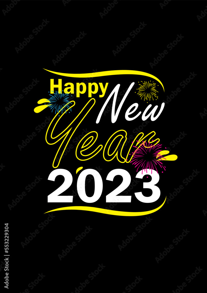 Design typo Happy New Year 2023 Design typo Happy New Year 2023