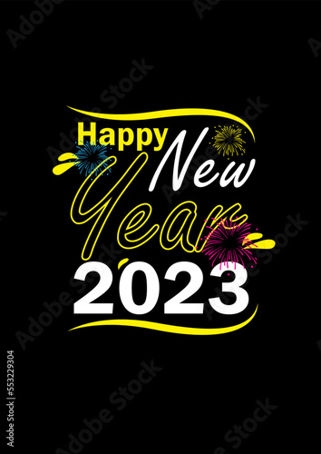 Design typo Happy New Year 2023