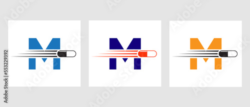 Letter M Medicine Logo. Medical Logotype Concept With Medicine Piles Symbol