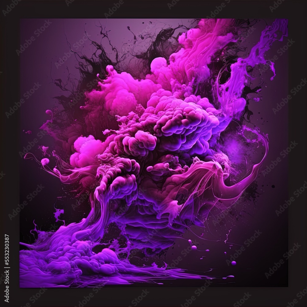 Obraz premium Purple and Magenta smoke mix Generative AI background