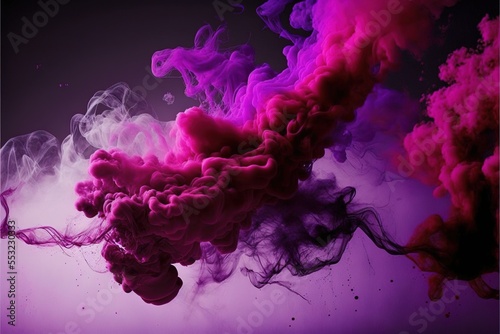 Purple and Magenta smoke mix Generative AI background