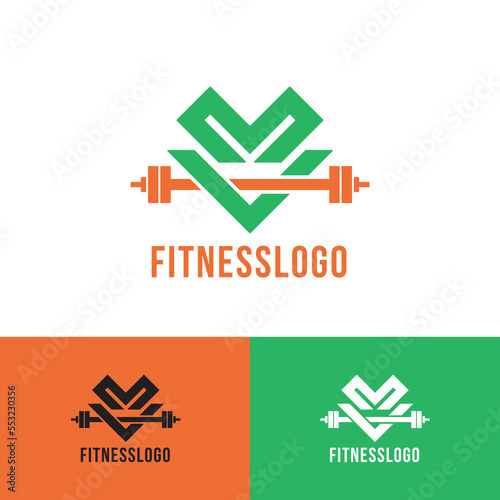 MV fitness Logo design vector template fully editable 