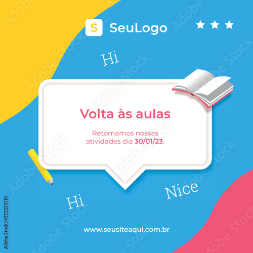 Post editável retorno das aulas de curso de inglês	
